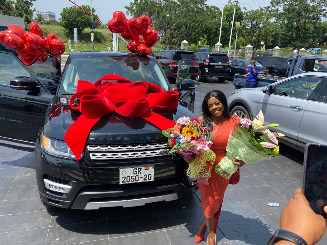 Nana Aba Anamoah receives a brand new Range Rover as a birthday gift
