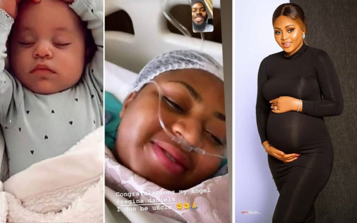 “The Baby Looks Old” – Fans Mock Regina Daniels Baby