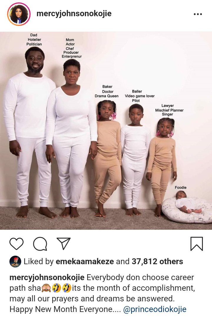 My children have chosen their career paths – Mercy Johnson Okojie